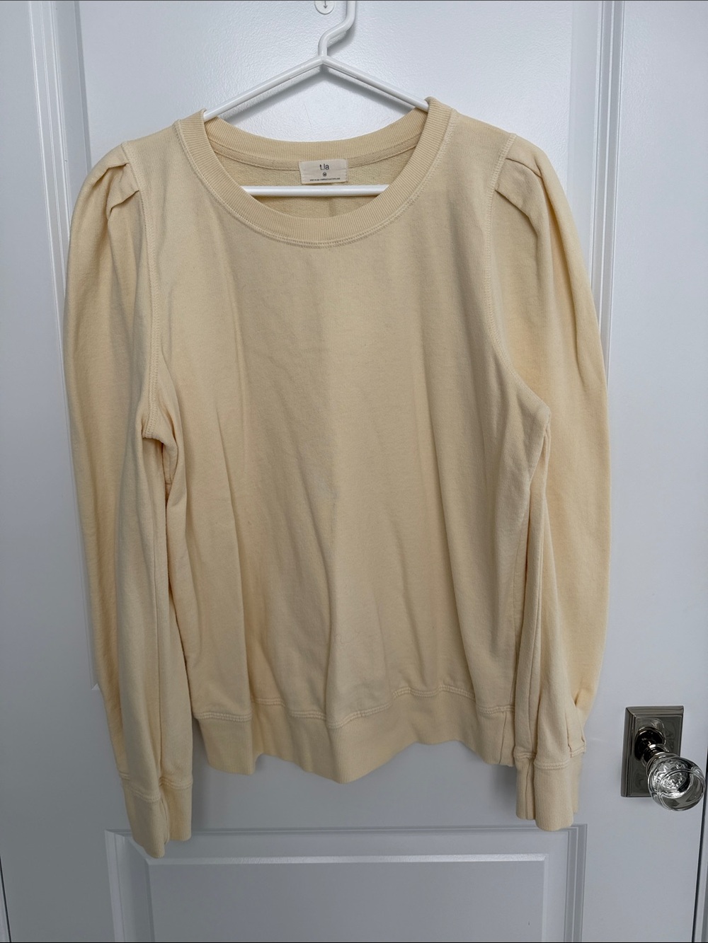 T.La Cream Puff-Sleeve Sweatshirt Pullover
